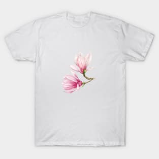 Pink Watercolor Magnolias T-Shirt